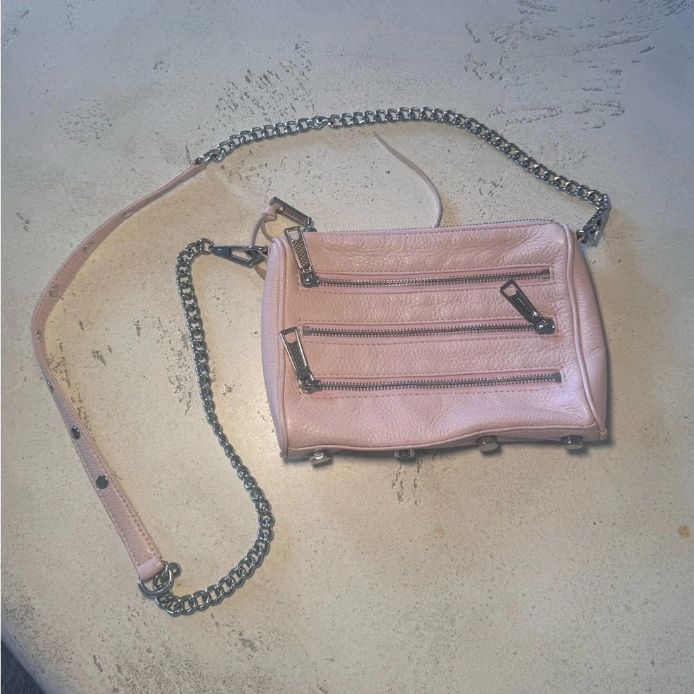Rebecca Minkoff Pink Leather Crossbody Chain Bag
